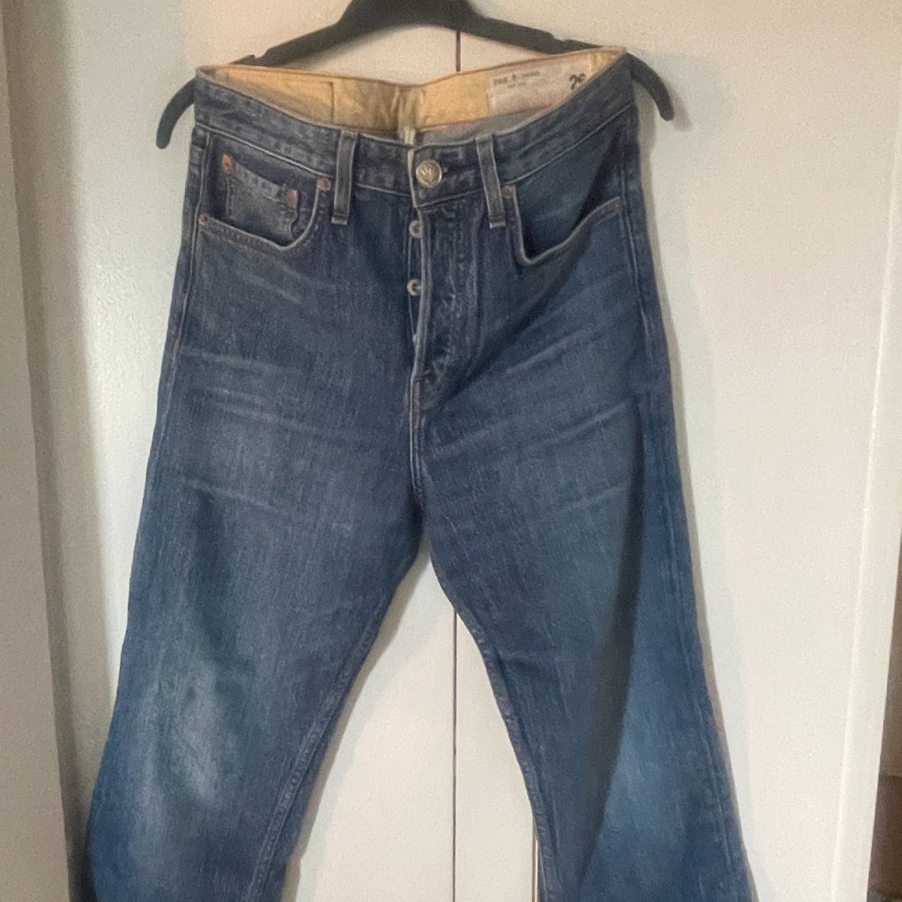 Non-stretch wide leg Rag and Bone Maya Cropped Jeans